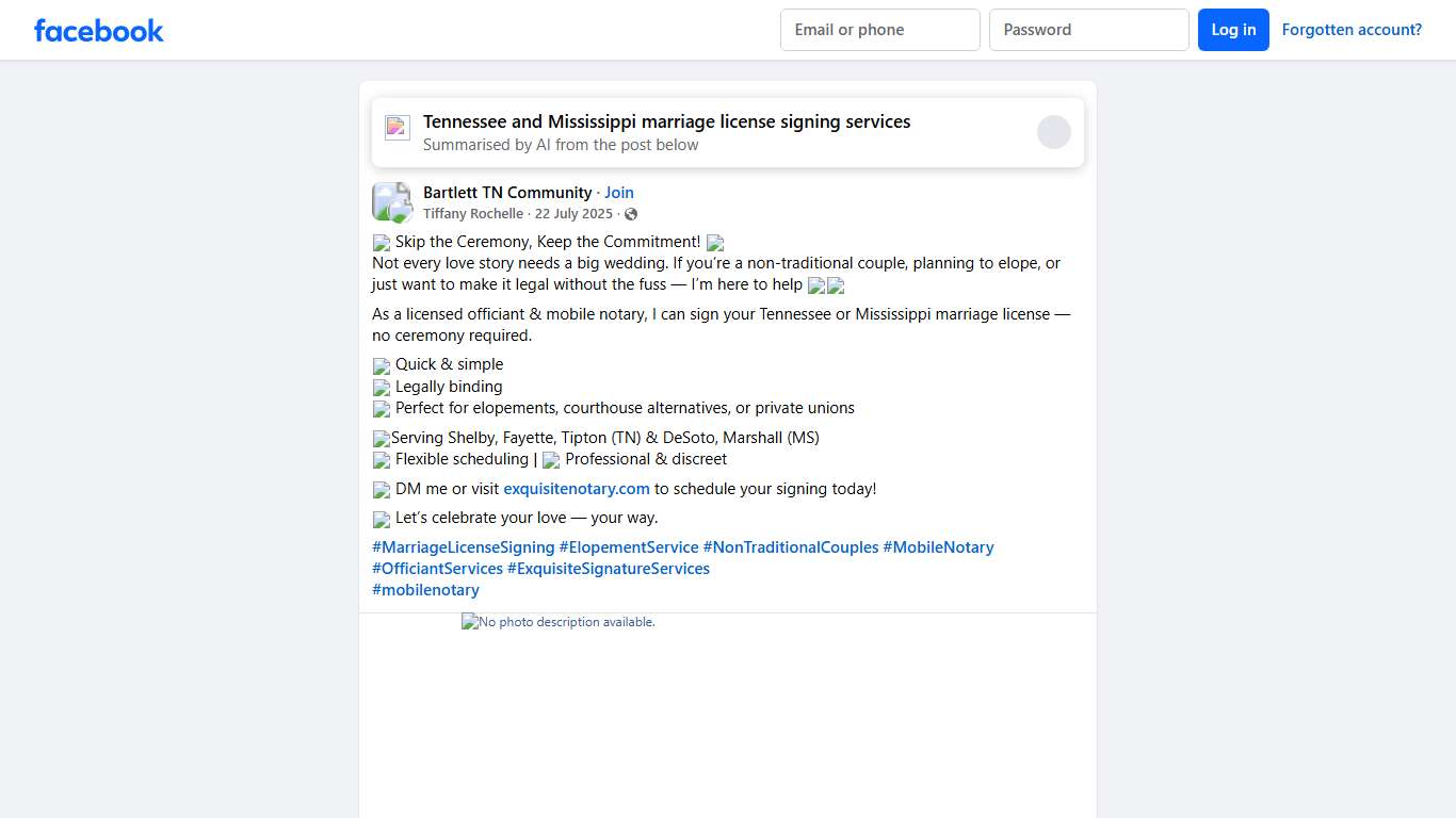Bartlett TN Community ✨ Skip the Ceremony, Keep the Commitment Facebook